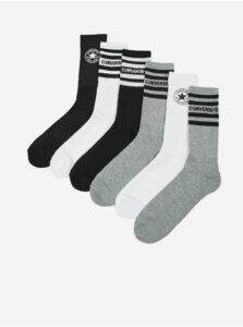 Ponožky Converse - čierna, sivá, biela