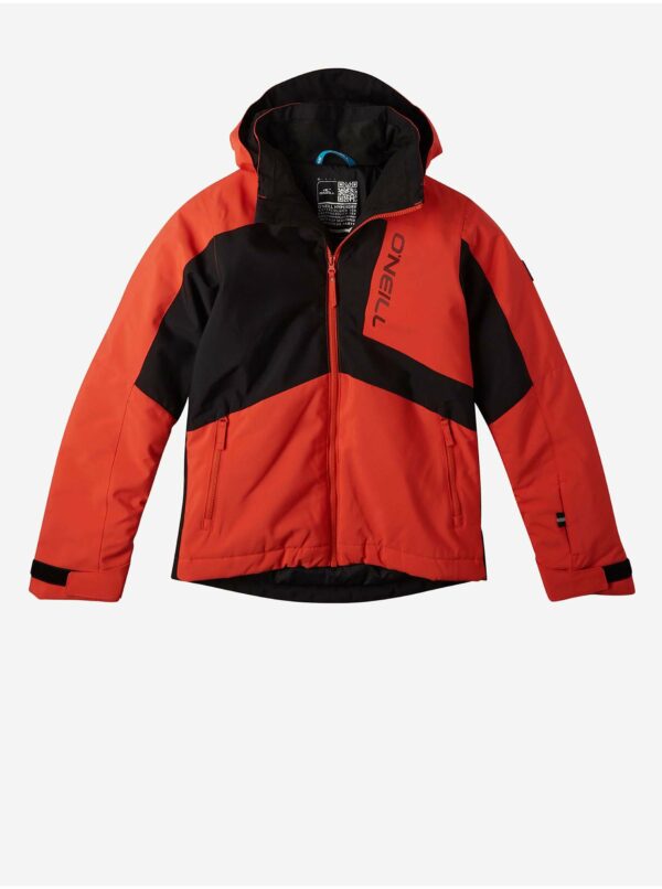 Čierno-červená detská zimná bunda s kapucou O'Neill Hammer Jr Jacket