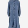 Modré rifľové košeľové šaty Pieces Kari