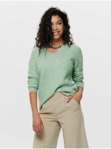 Svetlozelený rebrovaný sveter ONLY Camilla