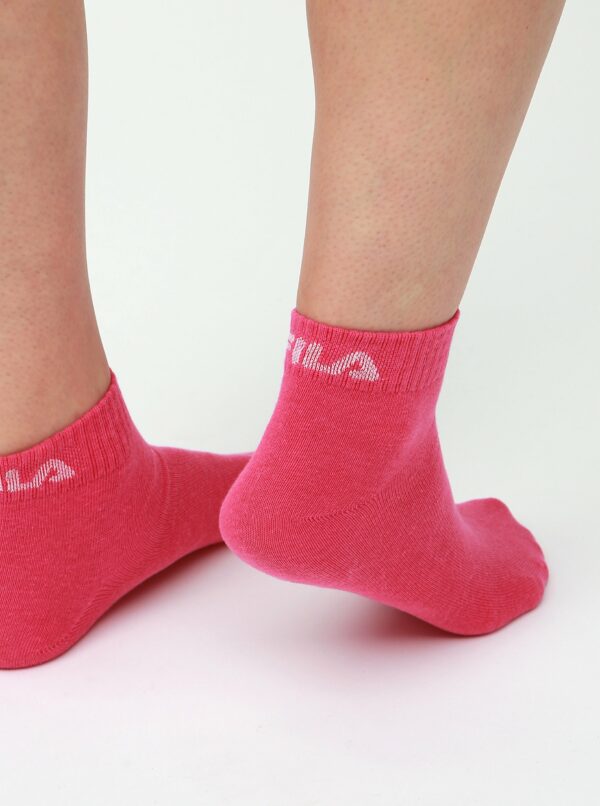 Sada troch párov dámskych členkových ponožiek v ružovej a bielej farbe  FILA