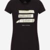 Zlato-čierne dámske tričko s potlačou Armani Exchange