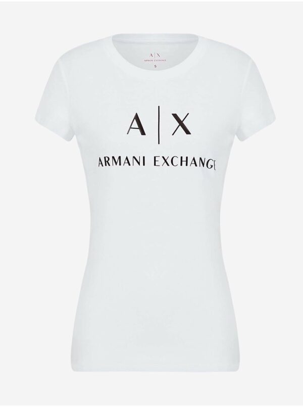Biele dámske tričko s potlačou Armani Exchange