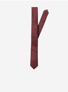 Vínová pánska bodkovaná kravata Selected Homme Aaron