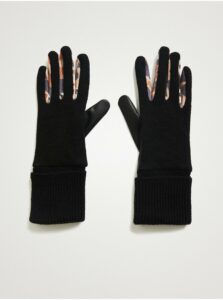 Čierne dámske rukavice Desigual Animal Patch
