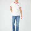 Červeno-biele pánske tričko s potlačou Wrangler