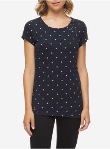 Tmavomodré dámske bodkované tričko Ragwear Mint Dots