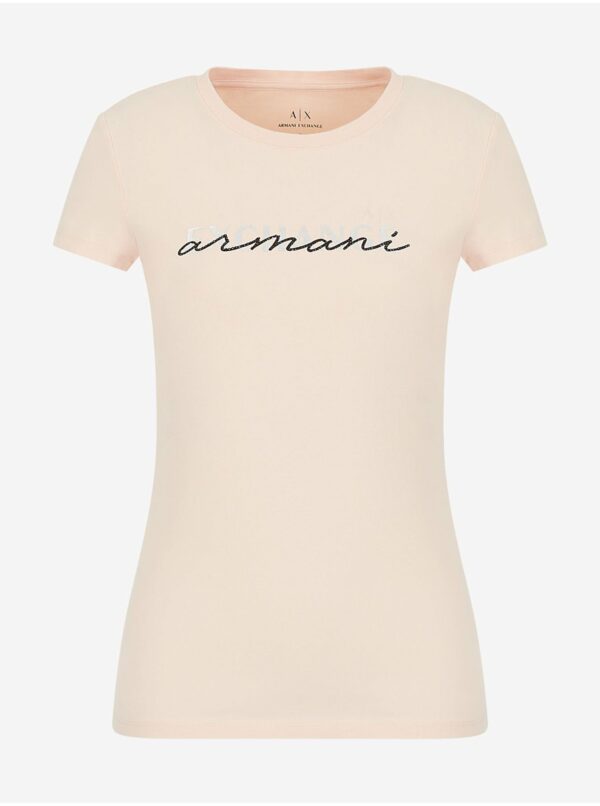 Tričká s krátkym rukávom pre ženy Armani Exchange - svetloružová