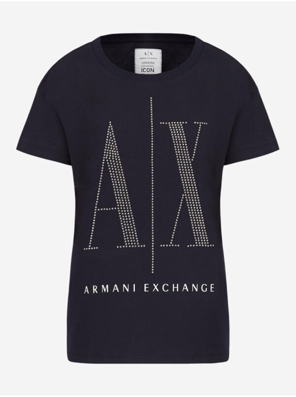 Tričká s krátkym rukávom pre ženy Armani Exchange - tmavomodrá