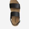 Čierne dámske kožené sandále na plnom podpätku Geox Sthellae