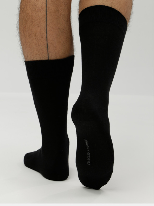 Selected Homme Cotton Ponožky 3 páry Čierna