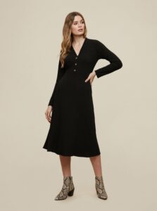 Čierne šaty s gombíkmi Dorothy Perkins