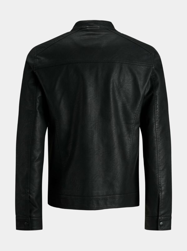 Čierna koženková bunda Jack & Jones Warner
