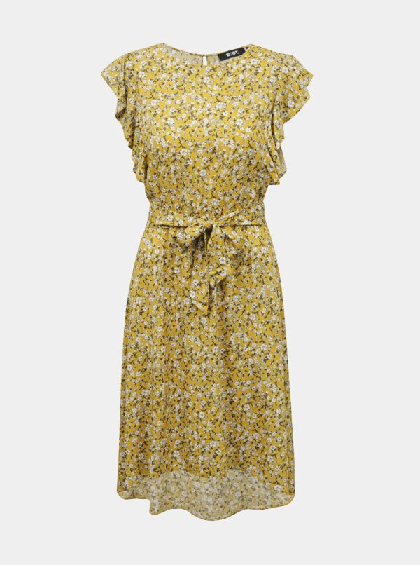 Žlté kvetované šaty so zaväzovaním ZOOT Felicita