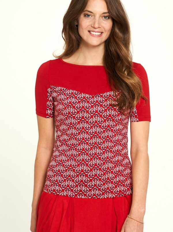Červené vzorované tričko Tranquillo