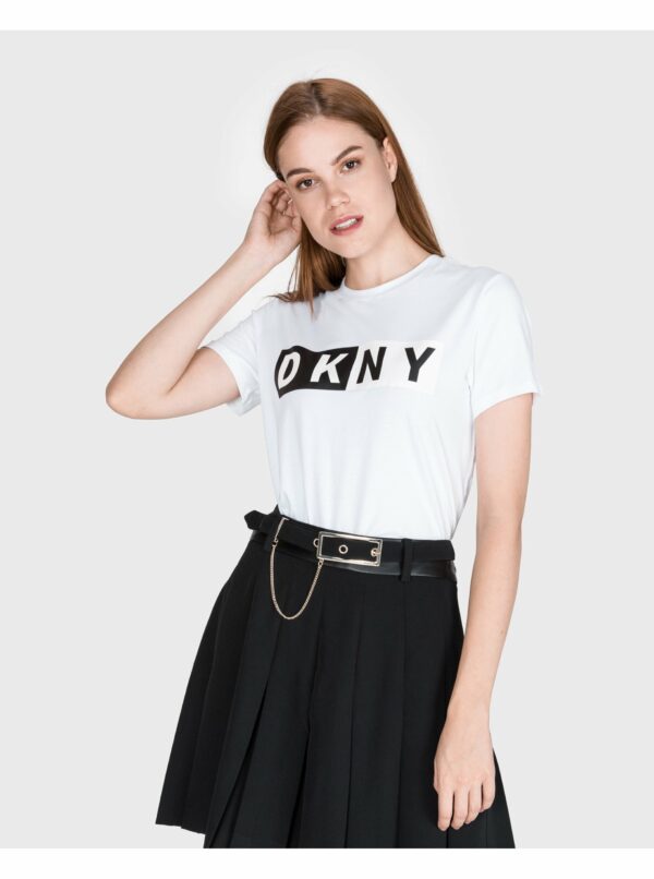 Tričká s krátkym rukávom pre ženy DKNY - biela