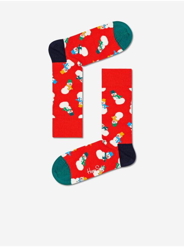 Sada dvoch párov zeleno-červených vzorovaných ponožiek Happy Socks