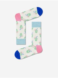 Ponožky pre ženy Happy Socks - krémová, modrá
