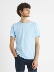 Basic tričká pre mužov Celio - svetlomodrá