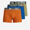 Boxerky pre mužov Jack & Jones - kaki, modrá, oranžová