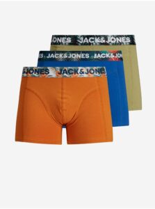 Boxerky pre mužov Jack & Jones - kaki, modrá, oranžová