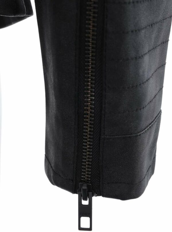 Čierna koženková bunda s vreckami ONLY Biker