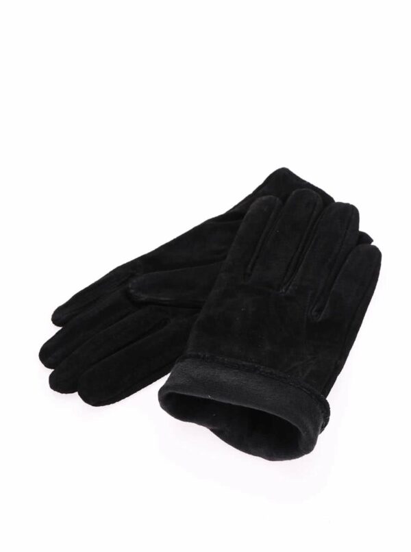 Čierné kožené rukavice Pieces Comet