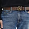 Calvin Klein Jeans Mono Plaque Belt Opasek Hnedá