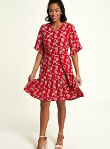 Červené kvetované šaty Tranquillo