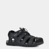 Čierne pánske kožené sandále Geox