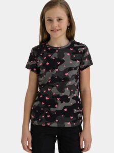 Čierne dievčenské vzorované tričko SAM 73