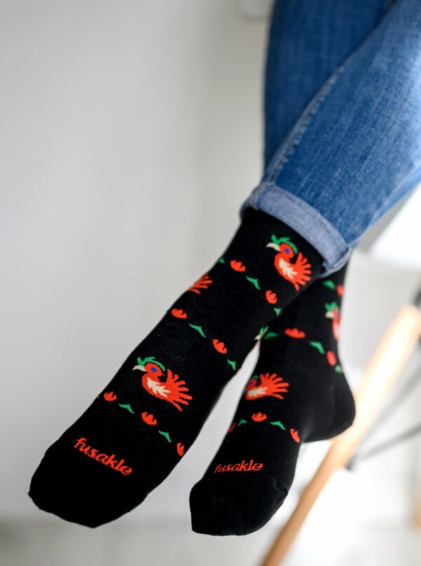 Čierne vzorované ponožky Fusakle Kohout