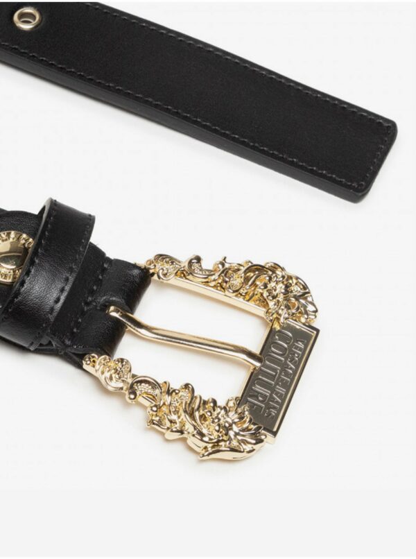 Čierny dámsky opasok s ozdobnou sponou Versace Jeans Couture Cintura