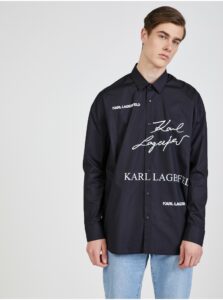 Čierna pánska košeľa KARL LAGERFELD