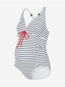 Čierno-biele pruhované tehotenské jednodielne plavky Mama.licious New Josefine