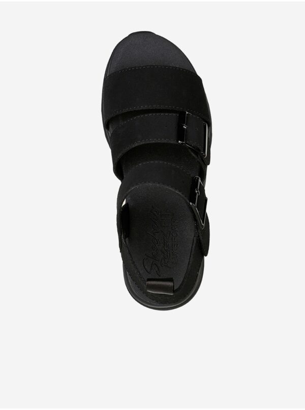 Čierne dámske sandále na platforme Skechers