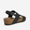 Čierne dámske kožené sandále na plnom podpätku Geox Sthellae