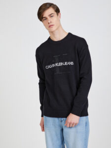Calvin Klein Jeans Embroidery Sveter Čierna