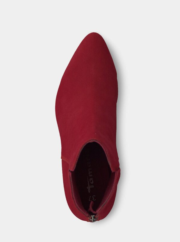 Červené semišové členkové topánky Tamaris