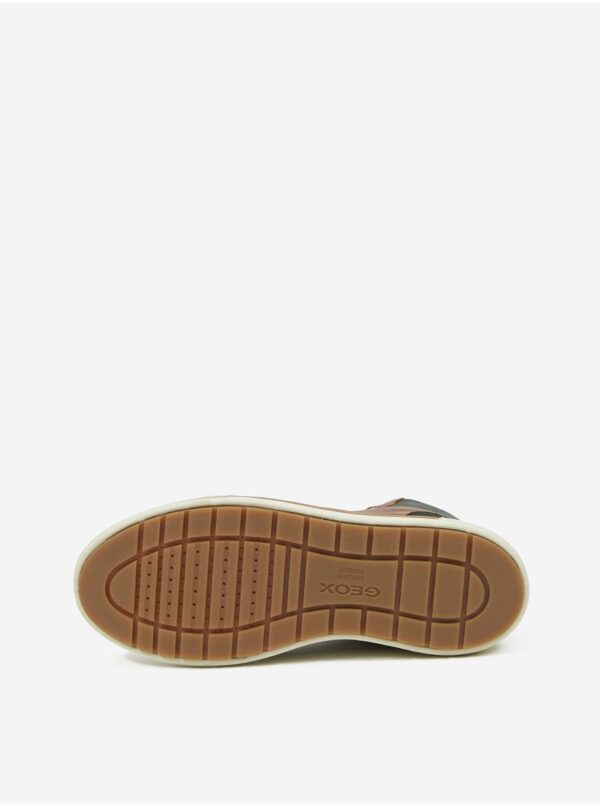 Čierno-hnedé pánske kožené členkové topánky Geox