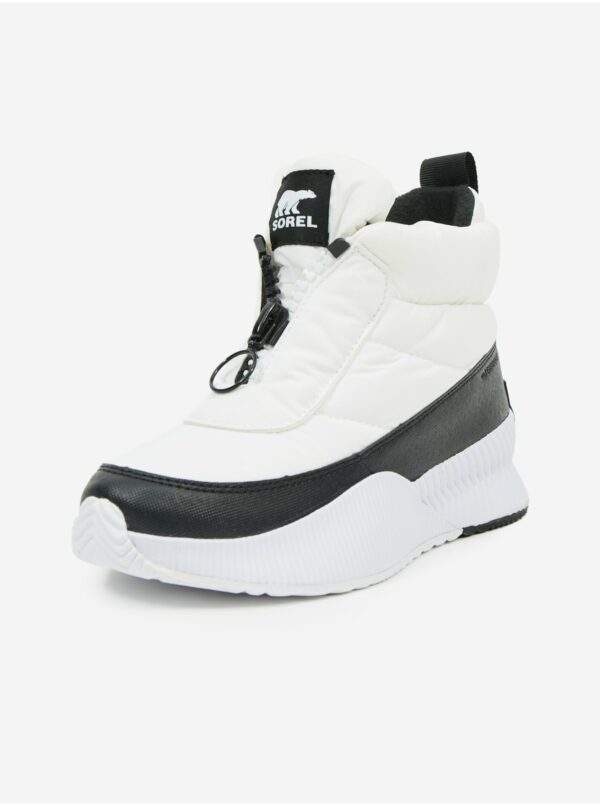 Čierno-biele dámske zimné kožené členkové topánky SOREL About™