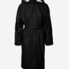 Čierna dlhá ľahká bunda s kapucou a povrchovou úpravou VERO MODA Shady Feline