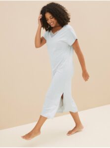 Dlhá nočná košeľa s úpravou Cool Comfort™ z bavlny a modalu Marks & Spencer šedá