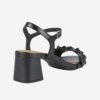 Čierne dámske kožené sandále na podpätku Geox Genziana