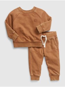 Hnedý baby outfit set mikina a tepláky GAP