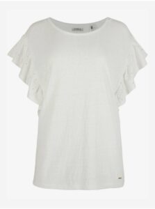 Biele dámske tričko s volánmi O'Neill LW FLUTTER T-SHIRT