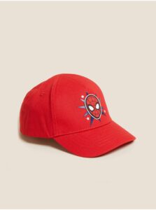 Detská bejzbalová čiapka z čistej bavlny s motívom Spider-Man™ (1-6 rokov) Marks & Spencer červená