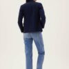 Modré predĺžené dámske jednoradové sako úzkeho strihu s vysokým podielom bavlny Marks & Spencer