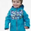 Modrá chlapčenská softshellová vzorovaná bunda Unuo