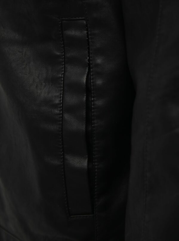 Čierna koženková bunda ONLY & SONS Mike